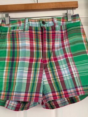 POLO Ralph Lauren Women’s Cotton Linen Plaid Shorts-Size 4